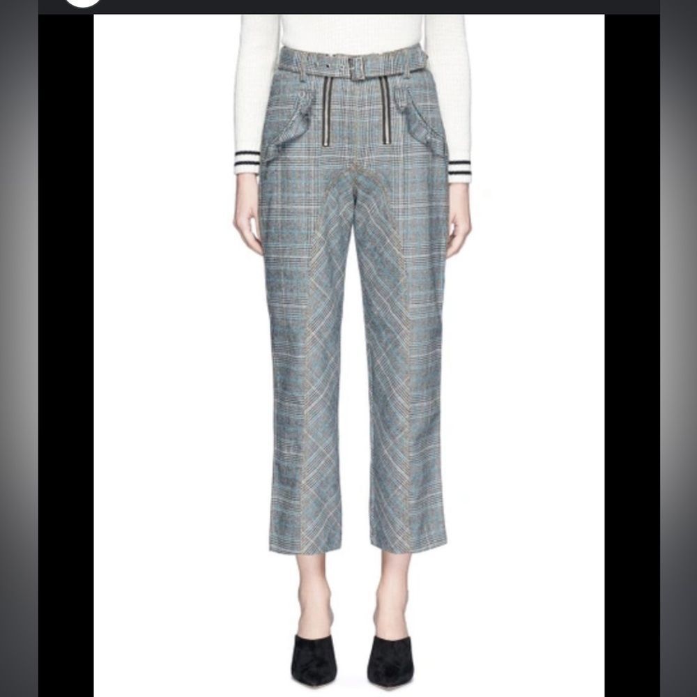 Self-Portrait Lexi Plaid High Rise Pants - Picture 3 of 12